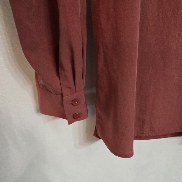 Eileen Fisher Salmon Color Soft Fall Button Up Shirt - Picture 6 of 9